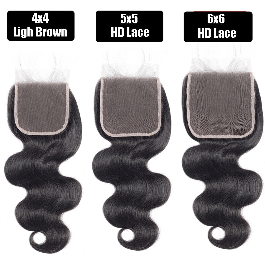 Luxury with Michelle's Glam Wigs: HD Lace Closures in Body Wave Styles - 100% Remy Brazilian Hair