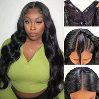 Thumbnail for V Part 100% Human Hair Body Wave Machine Made Wig In Clip Wig Body Wave Wigs Peruvian
