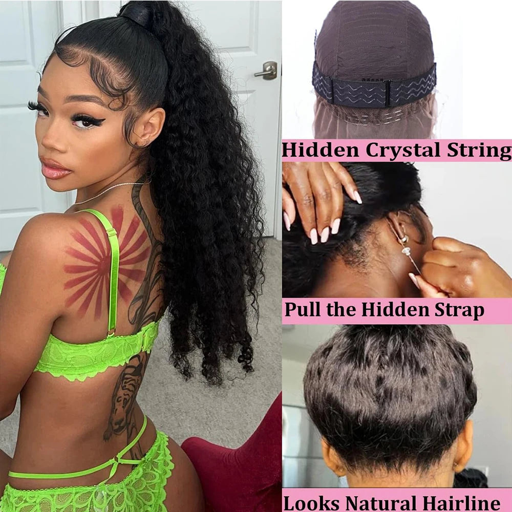 Invisi Strap HD 360 Full Lace Wig Human Hair Precut Drawstring Snug Fit Glueless Wig Preplucked