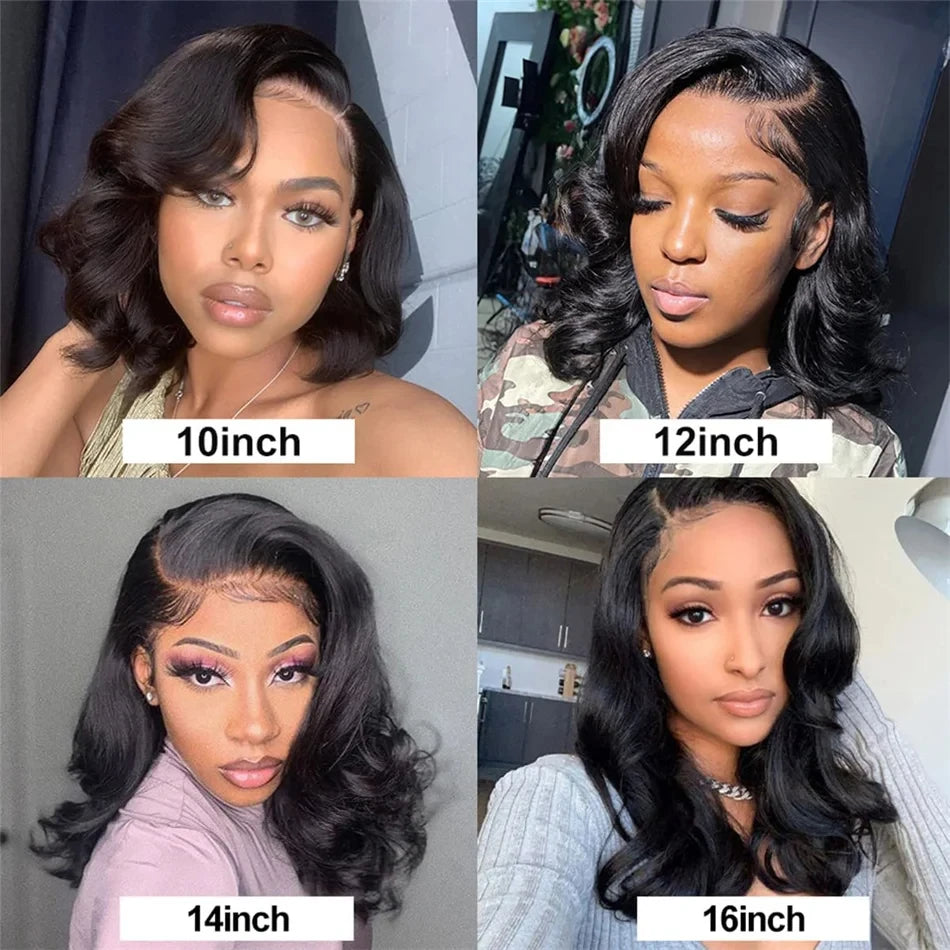 Wear And Go Bob Wig Ocean Body Wave Human Hair Wigs Glueless Preplucked Human Wigs