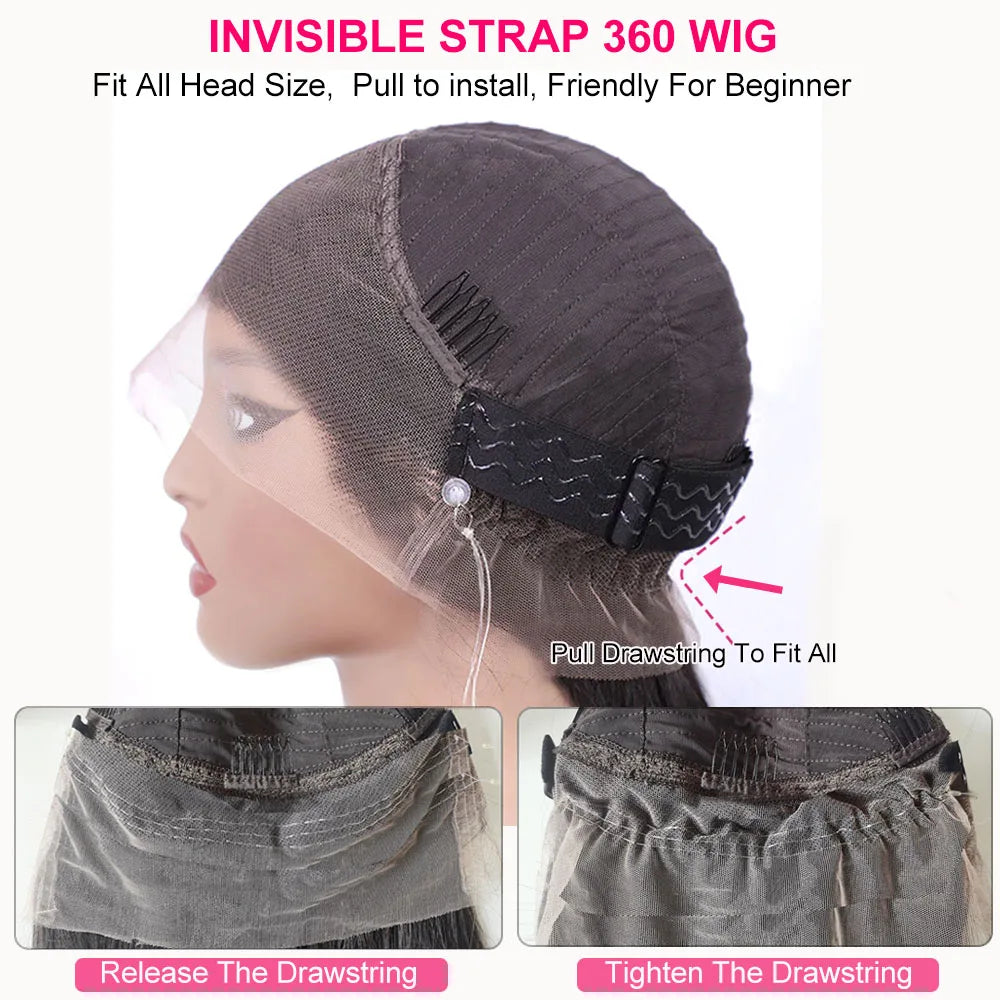 Invisible Strap 360 Full Hd Lace Glueless Wig Highlight Body Wave 360 Lace Frontal Wig
