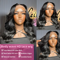 Thumbnail for 220 Density Body Wave Short Bob  Transparent Lace Front Human Hair