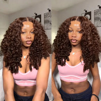 Thumbnail for Chocolate Brown Burmese Curly HD Lace Invisible Strap 360 Full Lace Glueless Wig Human Hair Wig – Glueless Human Hair Wig UAE, UK & USA | Michelle's Glam Wigs