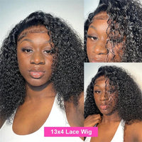 Thumbnail for 200% Density Burmese Curly Short Bob Wig Human Hair Bob Wigs Deep Wave
