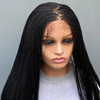 Thumbnail for Glueless Micro Braid braided wig on 5x5 HD lace Frontal wig Customizable Tiny braid wig Glueless braid wigs