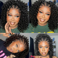 Thumbnail for Fancy Hair Cornrow with Curly Hair Deep Wave Wig HD Lace Front Braided Wig with Baby Hair
