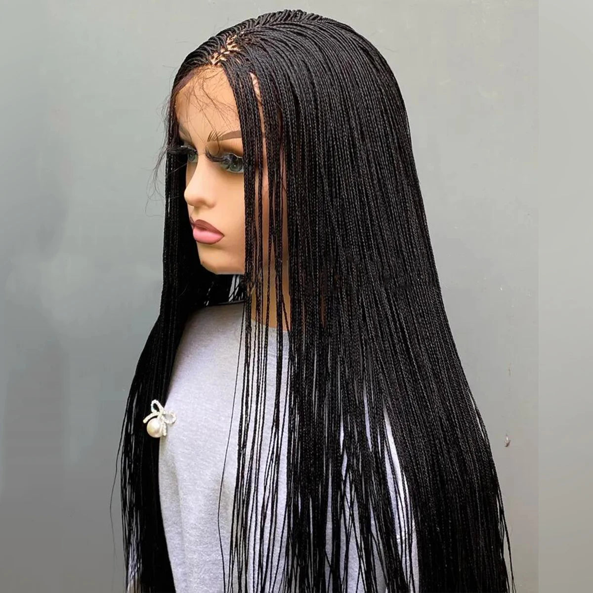Glueless Micro Braid braided wig on 5x5 HD lace Frontal wig Customizable Tiny braid wig Glueless braid wigs