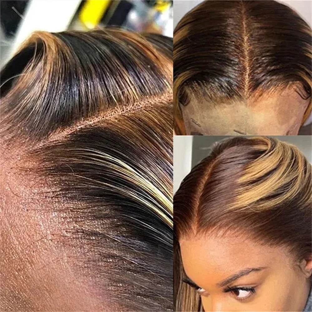 Highlight Bob 100% Human Hair Body Wave Lace Front Wig Burmese 4/27 Color