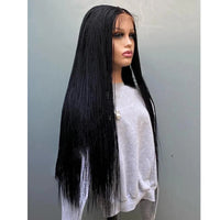 Thumbnail for Glueless Micro Braid braided wig on 5x5 HD lace Frontal wig Customizable Tiny braid wig Glueless braid wigs