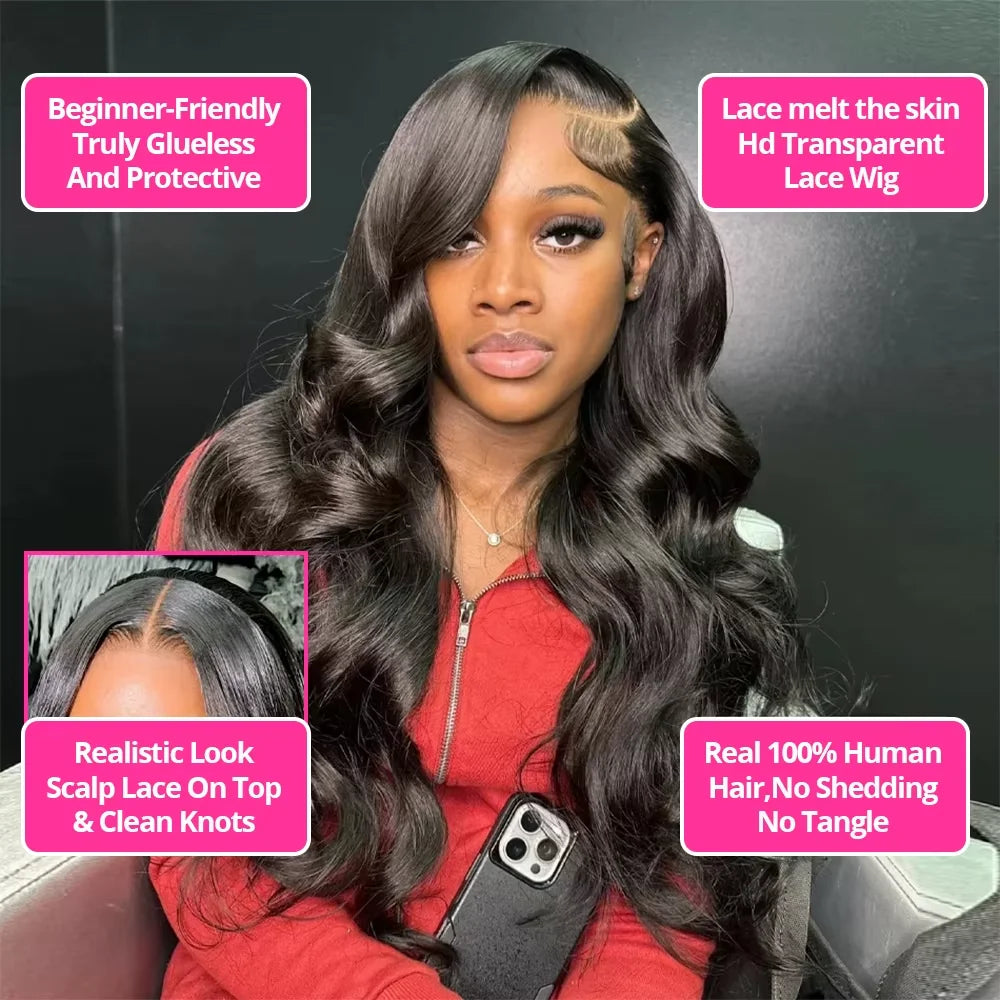 300 Density 30 36 Inch Body Wave Lace Frontal Human Hair Wigs 13x6 13x4 Remy Transparent 5x5 Glueless Wig Lace Front Wig
