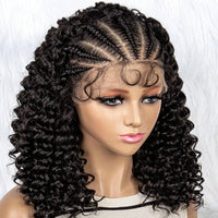 Thumbnail for Fancy Hair Cornrow with Curly Hair Deep Wave Wig HD Lace Front Braided Wig with Baby Hair