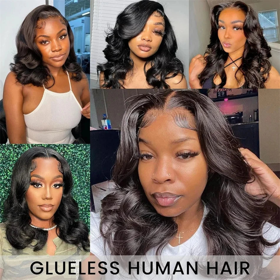 Wear And Go Bob Wig Ocean Body Wave Human Hair Wigs Glueless Preplucked Human Wigs