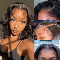Thumbnail for Wear And Go Bob Wig Ocean Body Wave Human Hair Wigs Glueless Preplucked Human Wigs