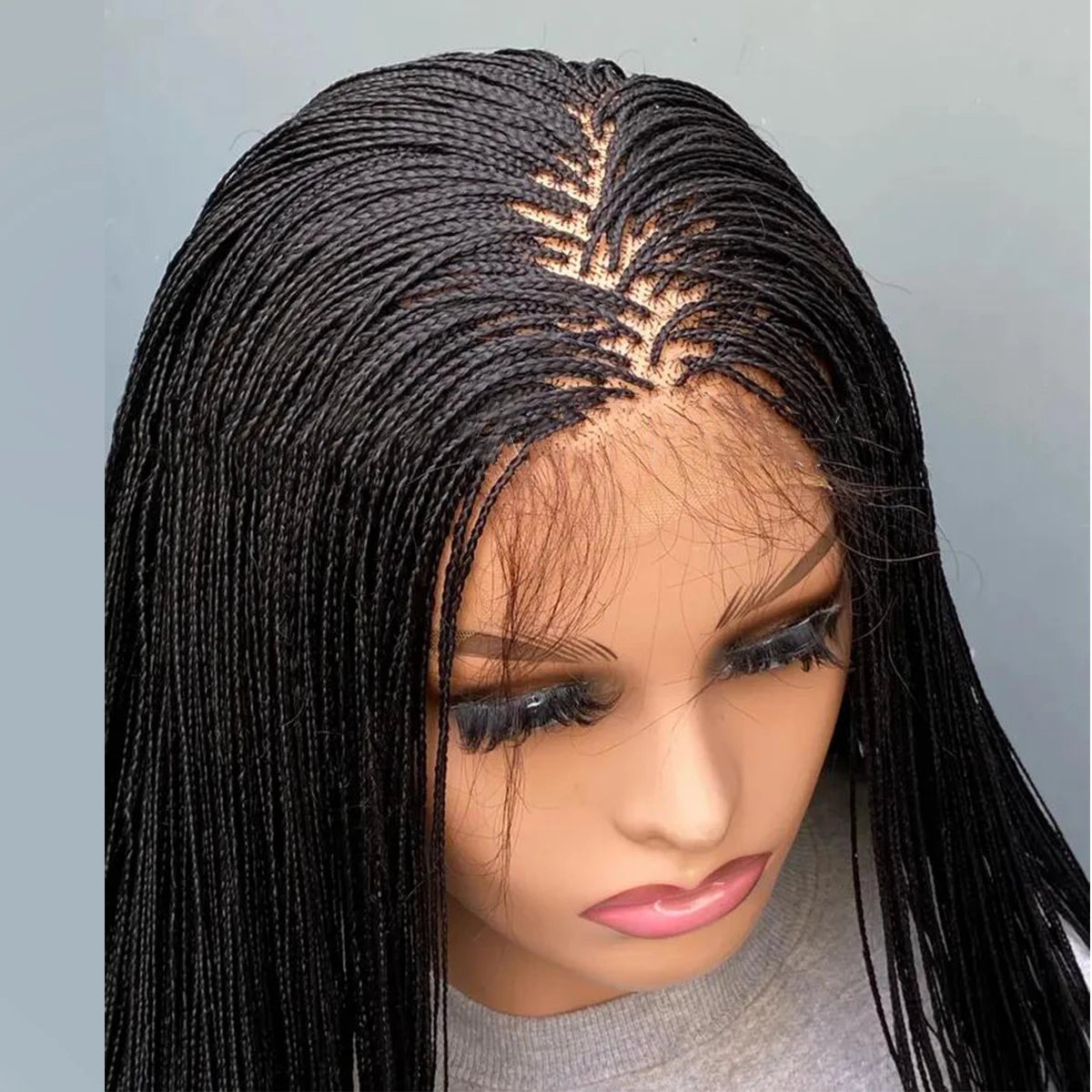 Glueless Micro Braid braided wig on 5x5 HD lace Frontal wig Customizable Tiny braid wig Glueless braid wigs