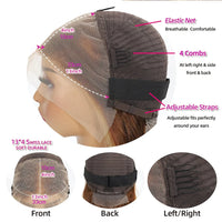 Thumbnail for Body Wave 250% Density Chocolate Brown Short Bob Wig 13x4 HD Lace Front Wig 100% Human Hair Loose Wave Bob Wigs