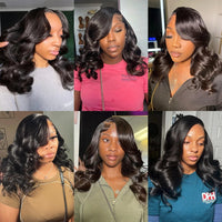Thumbnail for 220 Density Body Wave Short Bob  Transparent Lace Front Human Hair