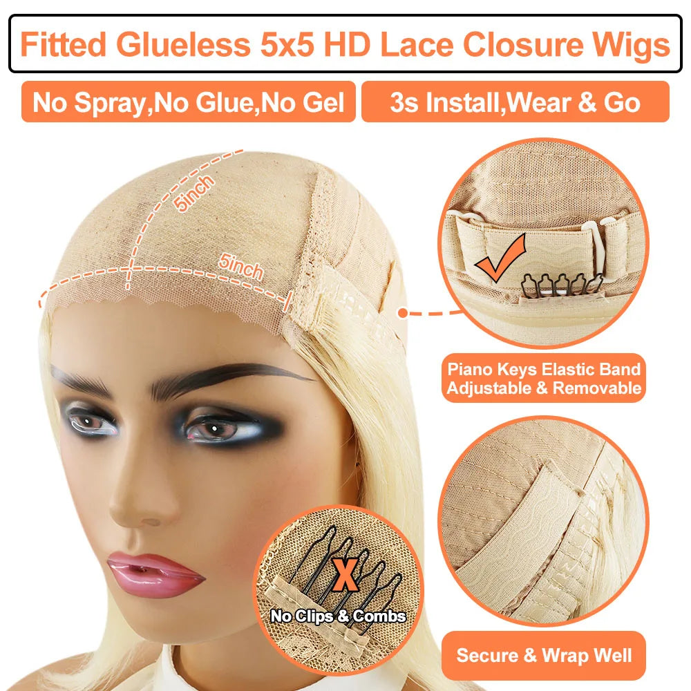 Ash Blonde Body Wave Wigs Human Hair Glueless 150 Density Remy Preplucked Highlight Brown Human Hair Wig 13x6 Lace Frontal Wigs