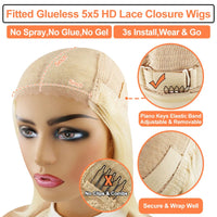 Thumbnail for Ash Blonde Body Wave Wigs Human Hair Glueless 150 Density Remy Preplucked Highlight Brown Human Hair Wig 13x6 Lace Frontal Wigs