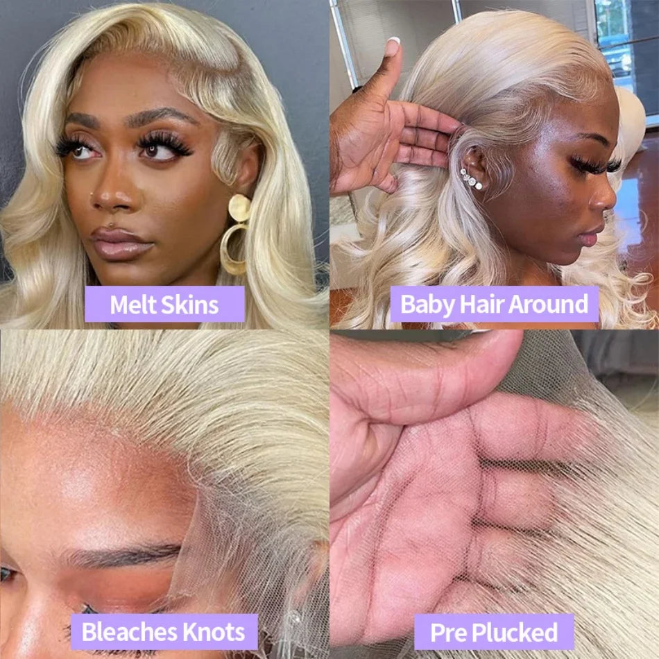 Blonde Wig 613 Lace Front Wig 100% Body Wave Human Hair Quality