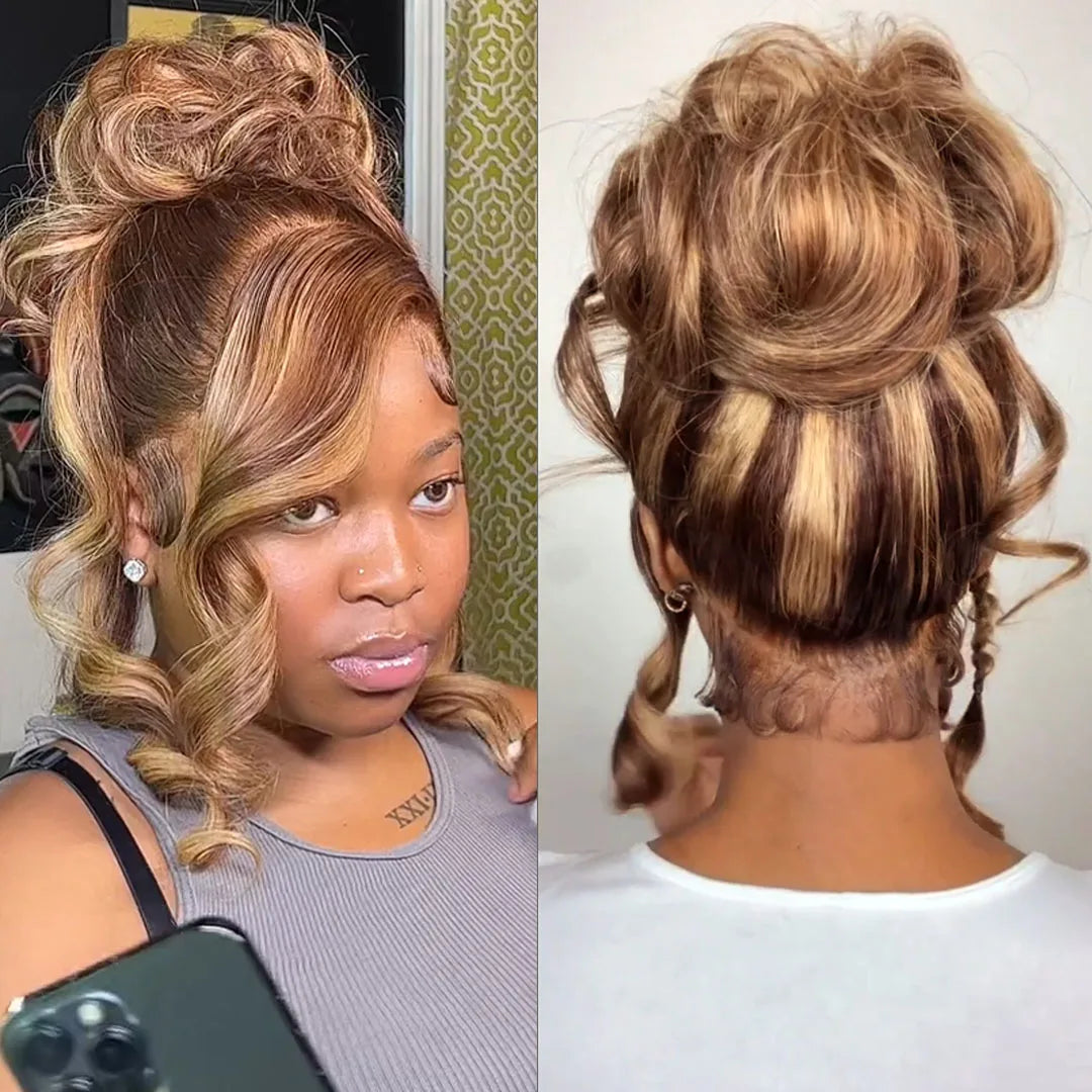 Invisible Strap 360 Full Hd Lace Glueless Wig Highlight Body Wave 360 Lace Frontal Wig