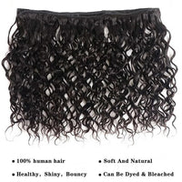 Thumbnail for Deep Wave Bundles with Lace Frontal Closure Brazilian 100% Unprocessed Virgin Human Hair 3 Bundle with 13X4 Lace Frontal Closure