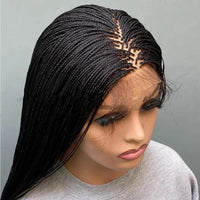 Thumbnail for Glueless Micro Braid braided wig on 5x5 HD lace Frontal wig Customizable Tiny braid wig Glueless braid wigs