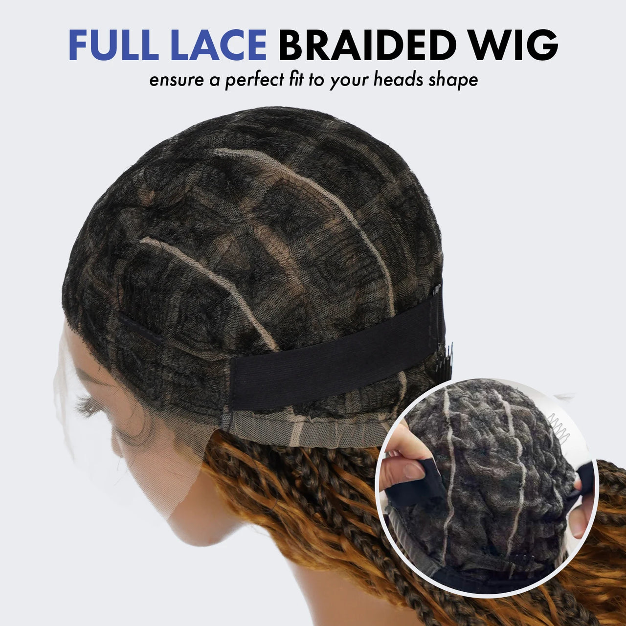 Glueless Full Lace Braided Wig Medium Knotless Boho Box Braid Deep Bulk 1B/27 36" BW Unit11