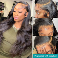Thumbnail for HD Transparent Body wave lace front human hair wig- Pre Preplucked glueless brazilian wigs