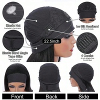 Thumbnail for Headband Wig Human Hair Straight Brazilian Human Hair Headband Wigs For Women Glueless