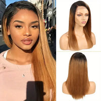 Thumbnail for 30 Inch 1B/30 Ombre Color Straight Wigs 13x4 HD Lace Frontal Wigs Human Hair Preplucked