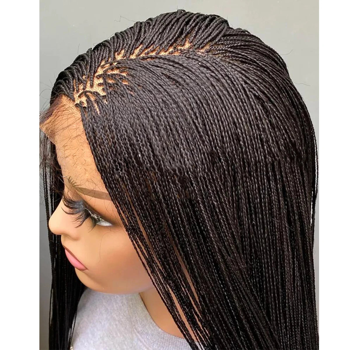 Glueless Micro Braid braided wig on 5x5 HD lace Frontal wig Customizable Tiny braid wig Glueless braid wigs