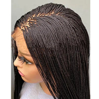 Thumbnail for Glueless Micro Braid braided wig on 5x5 HD lace Frontal wig Customizable Tiny braid wig Glueless braid wigs