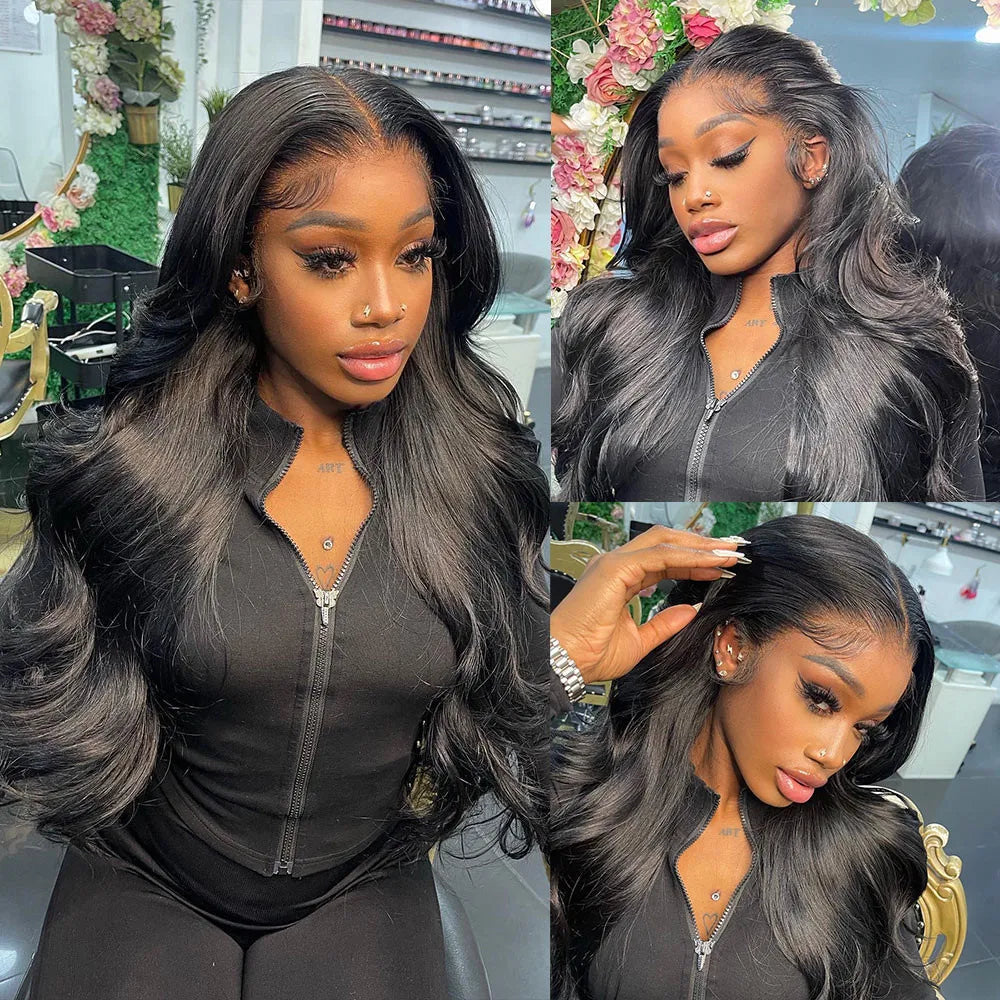 HD Transparent Body wave lace front human hair wig- Pre Preplucked glueless brazilian wigs
