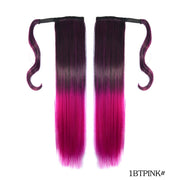 Wrap Around Ponytail Hair Extensions 20Inch Long Curly Wave Synthetic Ponytail Natural H