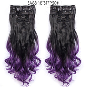 16 Clips In Hair Extensions Natural Wave 7 Pcs/Set 22 Inch Synthetic