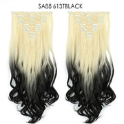 16 Clips In Hair Extensions Natural Wave 7 Pcs/Set 22 Inch Synthetic