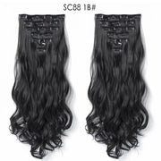 16 Clips In Hair Extensions Natural Wave 7 Pcs/Set 22 Inch Synthetic