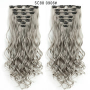 16 Clips In Hair Extensions Natural Wave 7 Pcs/Set 22 Inch Synthetic
