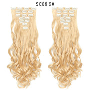 16 Clips In Hair Extensions Natural Wave 7 Pcs/Set 22 Inch Synthetic