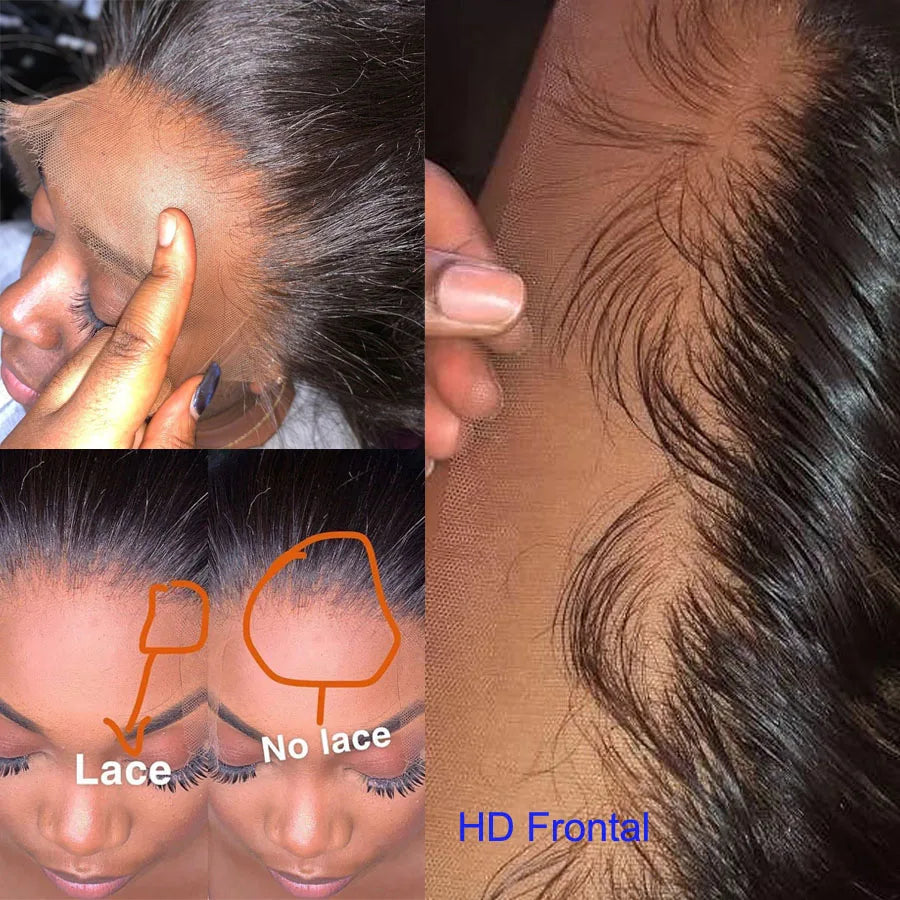 Body Wave Frontal 13x6 HD Transparent Lace Frontal  Human Hair Remy Brazilian