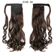 Wrap Around Ponytail Hair Extensions 20Inch Long Curly Wave Synthetic Ponytail Natural H