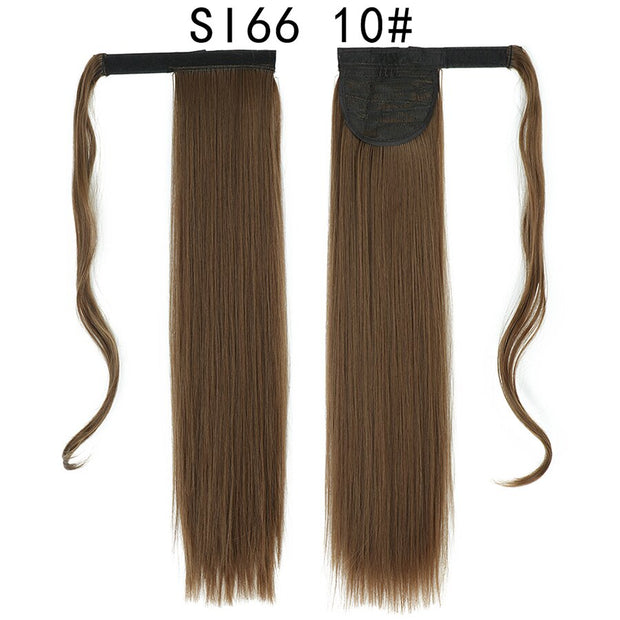 Wrap Around Ponytail Hair Extensions 20Inch Long Curly Wave Synthetic Ponytail Natural H