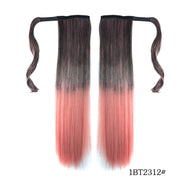Wrap Around Ponytail Hair Extensions 20Inch Long Curly Wave Synthetic Ponytail Natural H