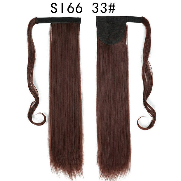 Wrap Around Ponytail Hair Extensions 20Inch Long Curly Wave Synthetic Ponytail Natural H
