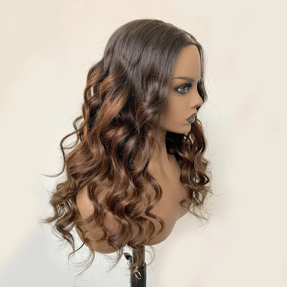 Silk Base Human Hair Wigs Ombre Wig