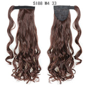 Wrap Around Ponytail Hair Extensions 20Inch Long Curly Wave Synthetic Ponytail Natural H