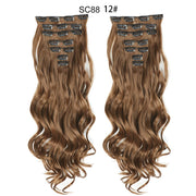 16 Clips In Hair Extensions Natural Wave 7 Pcs/Set 22 Inch Synthetic