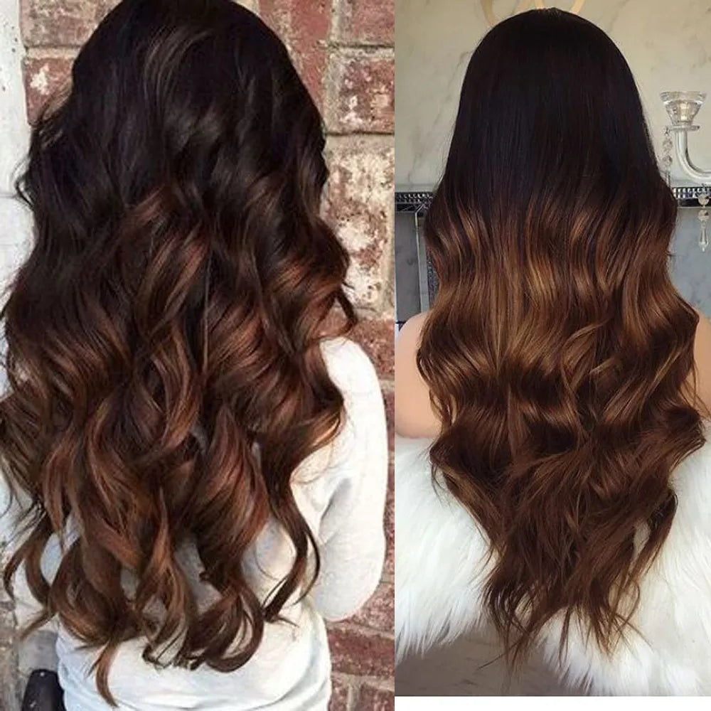 Silk Base Human Hair Wigs Ombre Wig