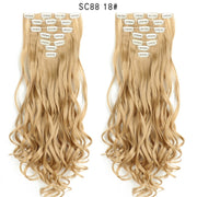 16 Clips In Hair Extensions Natural Wave 7 Pcs/Set 22 Inch Synthetic