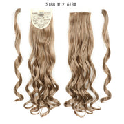 Wrap Around Ponytail Hair Extensions 20Inch Long Curly Wave Synthetic Ponytail Natural H
